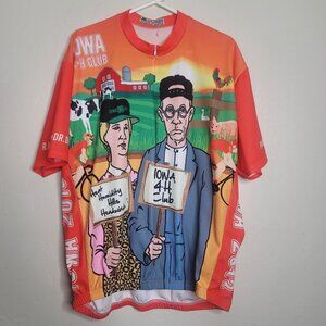 AK Apparel Mens Short Sleeve Iowa 4H Cycling Jersey Size 4XL 1/4 Zip